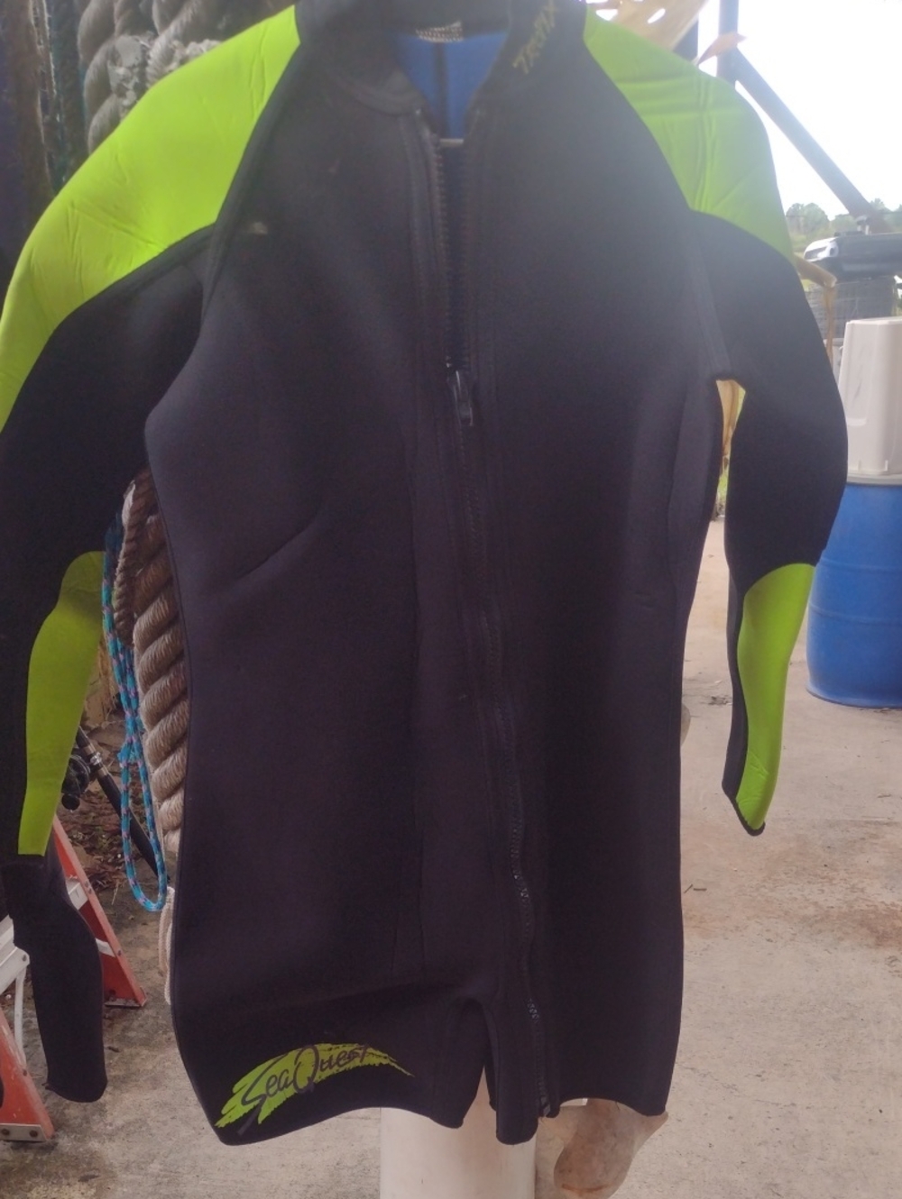 Men's Black & Neon Green Wetsuit Jacket -